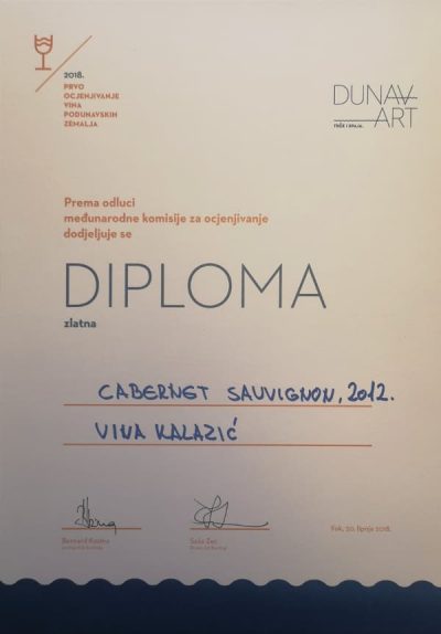 Cabernet sauvignon 2012 |zlatna diploma dunav art festival 2018